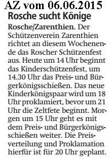 Bericht der allgemeinen Zeitung vom 06.06.2015